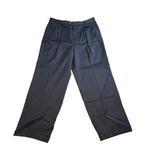 Brandini Le Collezioni Mens Pleated Dress Pants Charcoal Gray Cuffed 36 x29-2015